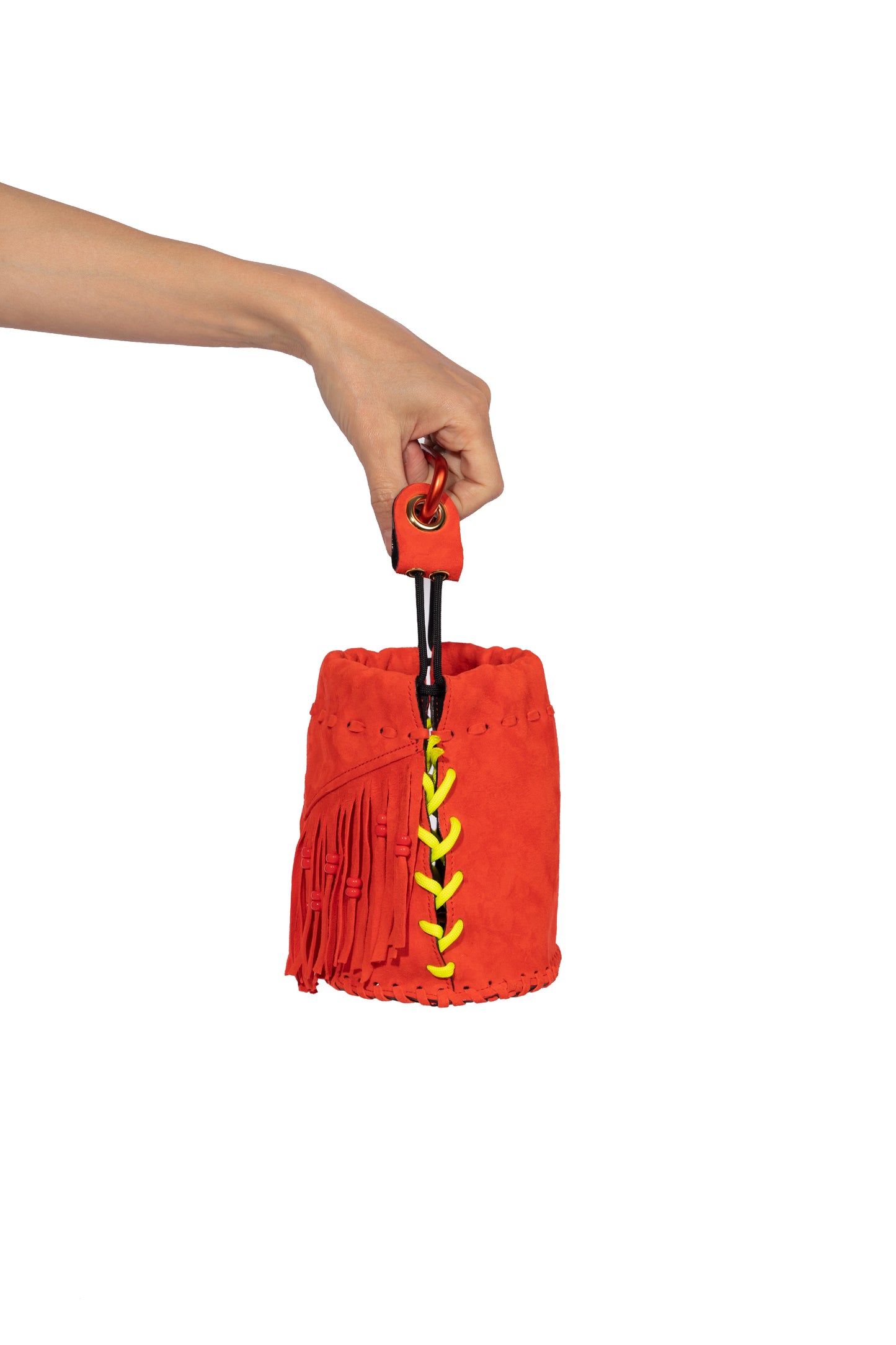 Teapot Small Fringes Red