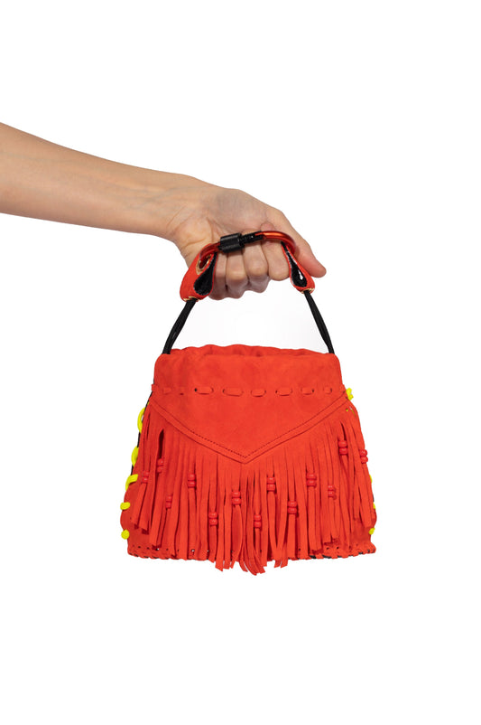 Teapot Small Fringes Red