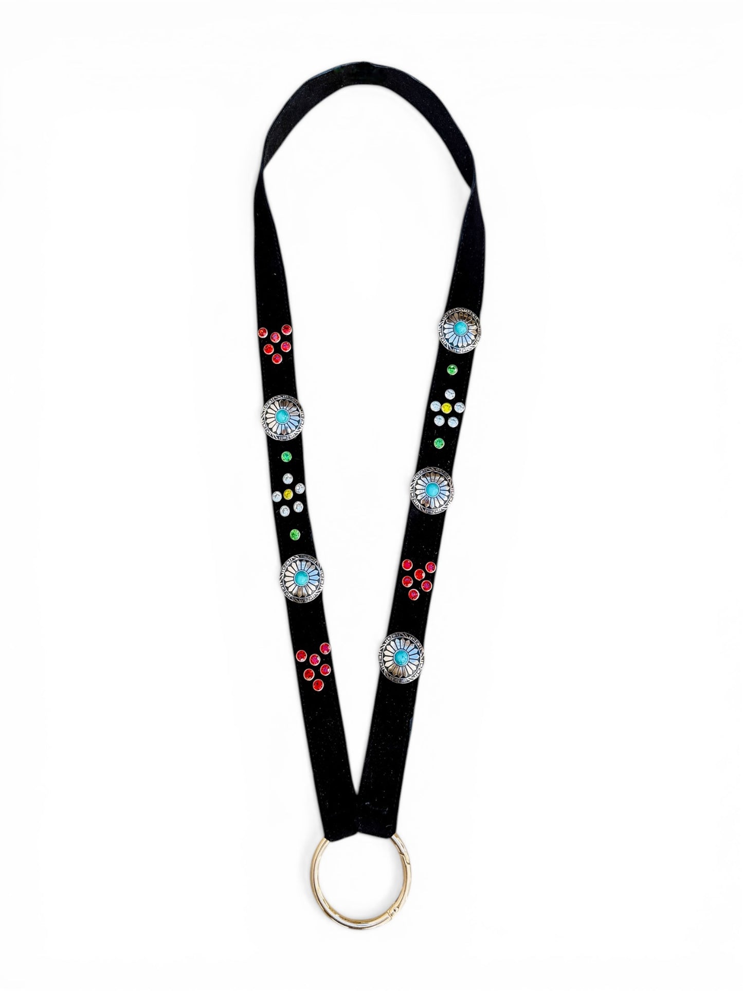 Prometeo Suede Black Leather Phone & Keychain Neck Lanyard