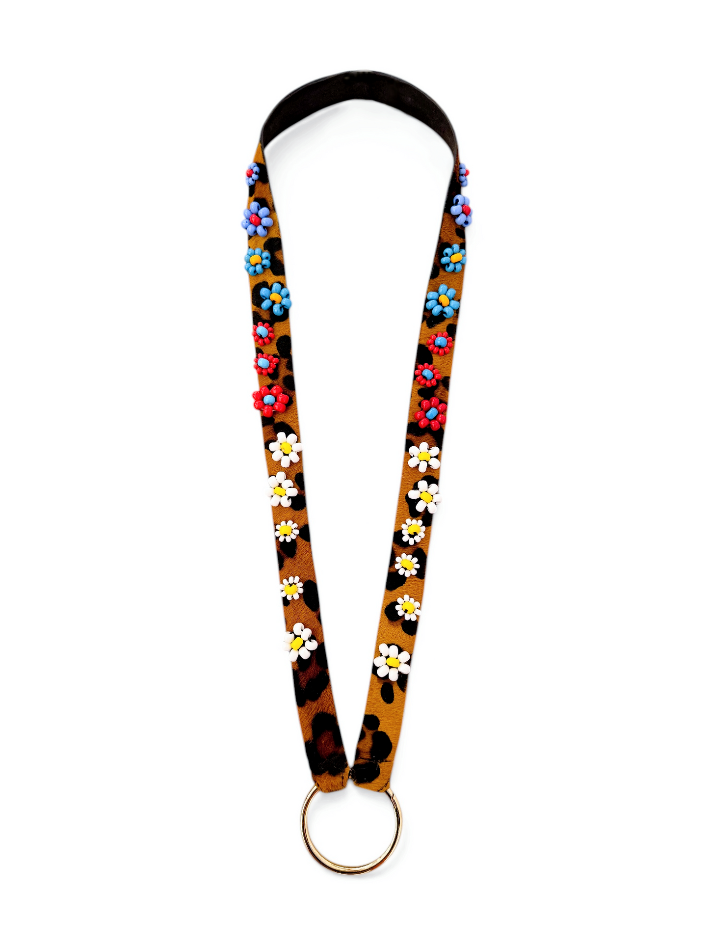 Prometeo Leopard Flower Phone & Keychain Neck Lanyard
