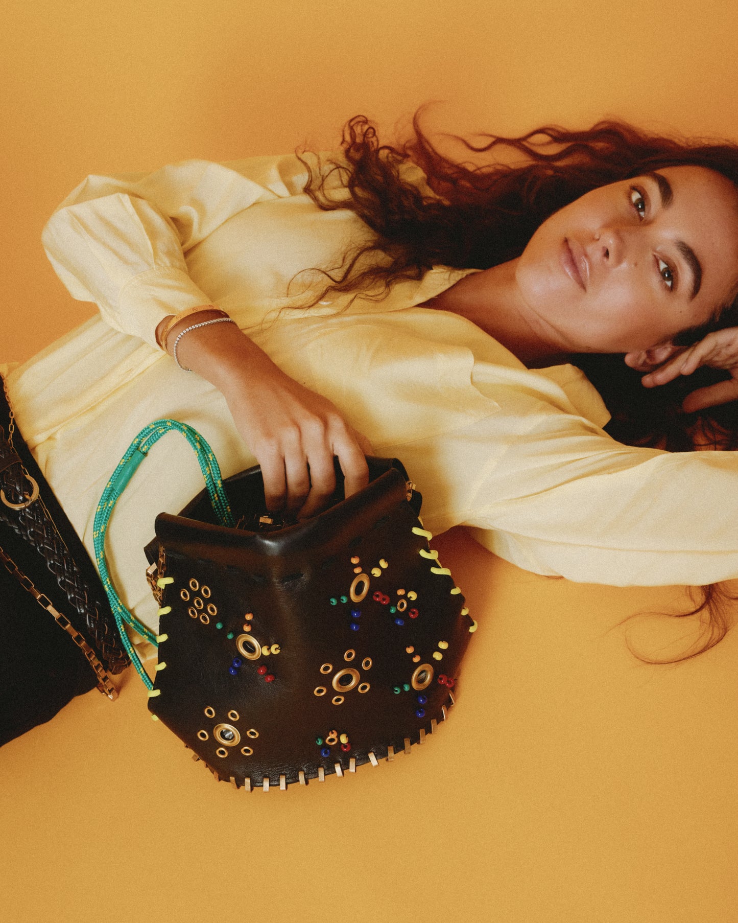 IMEMOI Teapot Large Black Rainbow Eyelets front view