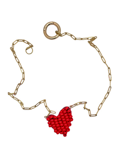 Bag Charm Chain Heart